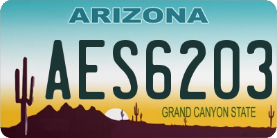 AZ license plate AES6203