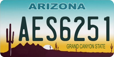 AZ license plate AES6251
