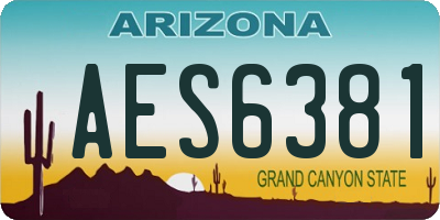 AZ license plate AES6381
