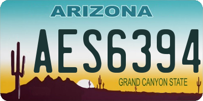 AZ license plate AES6394