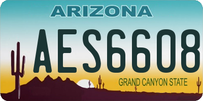AZ license plate AES6608