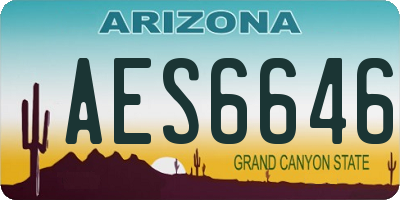 AZ license plate AES6646