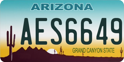 AZ license plate AES6649