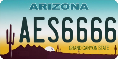AZ license plate AES6666