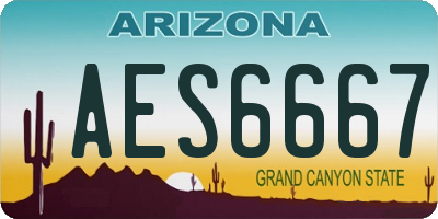 AZ license plate AES6667