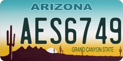 AZ license plate AES6749