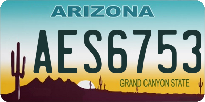 AZ license plate AES6753