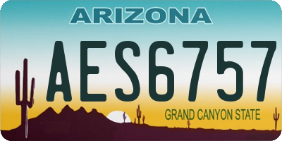 AZ license plate AES6757