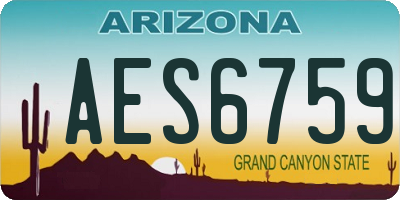 AZ license plate AES6759