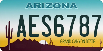 AZ license plate AES6787