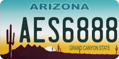 AZ license plate AES6888