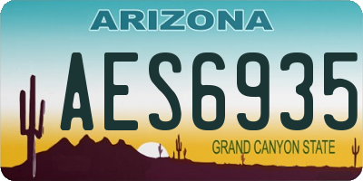 AZ license plate AES6935