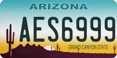 AZ license plate AES6999