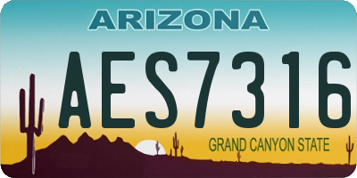 AZ license plate AES7316
