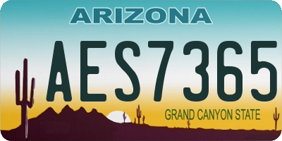 AZ license plate AES7365