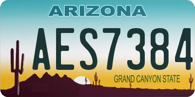 AZ license plate AES7384