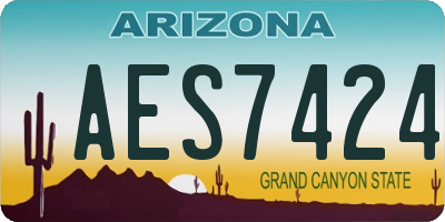 AZ license plate AES7424