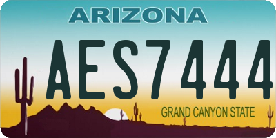 AZ license plate AES7444