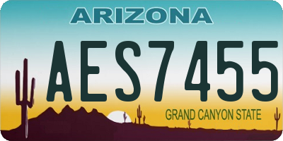 AZ license plate AES7455