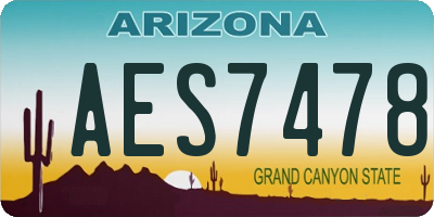 AZ license plate AES7478