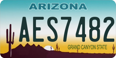 AZ license plate AES7482