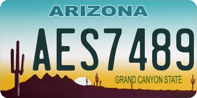 AZ license plate AES7489