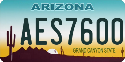 AZ license plate AES7600