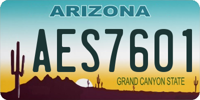 AZ license plate AES7601