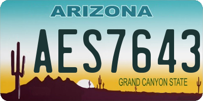 AZ license plate AES7643