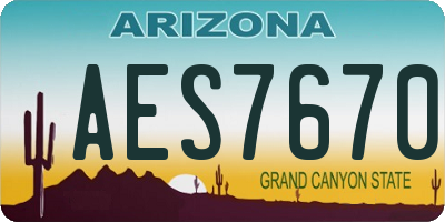 AZ license plate AES7670