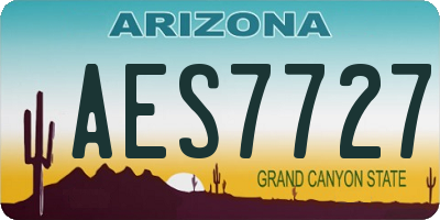 AZ license plate AES7727