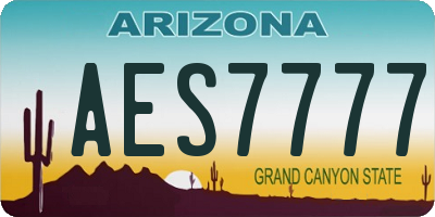 AZ license plate AES7777