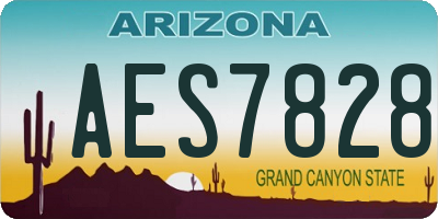 AZ license plate AES7828