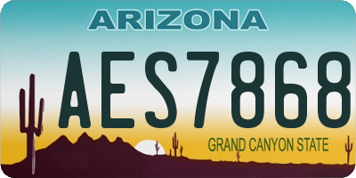 AZ license plate AES7868