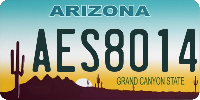 AZ license plate AES8014