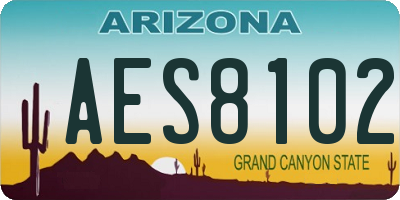 AZ license plate AES8102