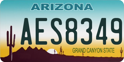 AZ license plate AES8349