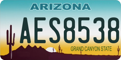 AZ license plate AES8538