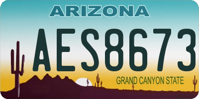 AZ license plate AES8673