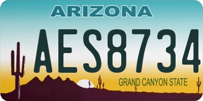 AZ license plate AES8734