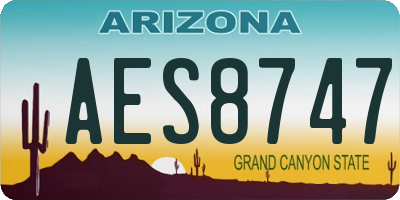 AZ license plate AES8747