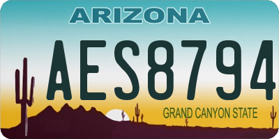 AZ license plate AES8794