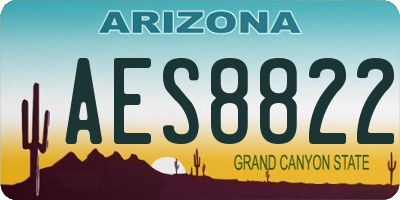 AZ license plate AES8822