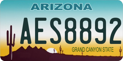 AZ license plate AES8892