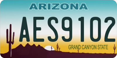 AZ license plate AES9102