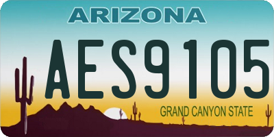 AZ license plate AES9105
