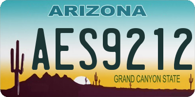 AZ license plate AES9212