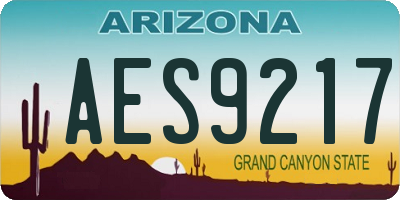 AZ license plate AES9217