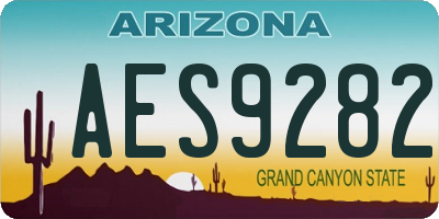AZ license plate AES9282
