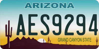 AZ license plate AES9294